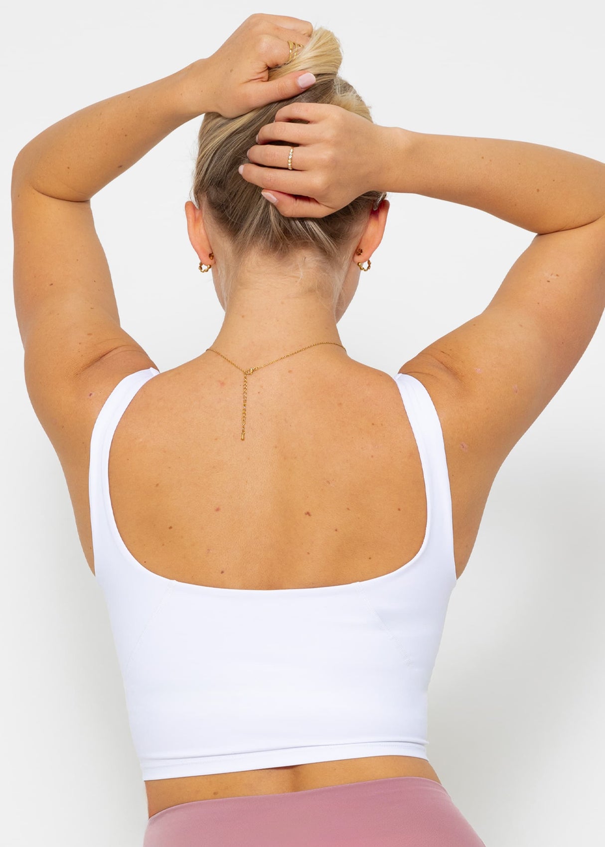 Cross of crop sports bra with cross - white