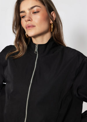 Blousonjacke mit elastischem Bund - schwarz