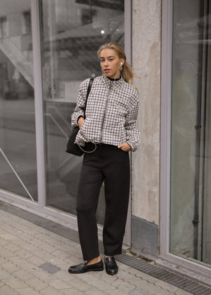 Blousonjacke mit Karomuster - greige