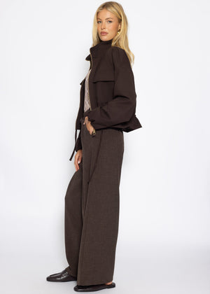 Blousonjacke mit Stehkragen - braun