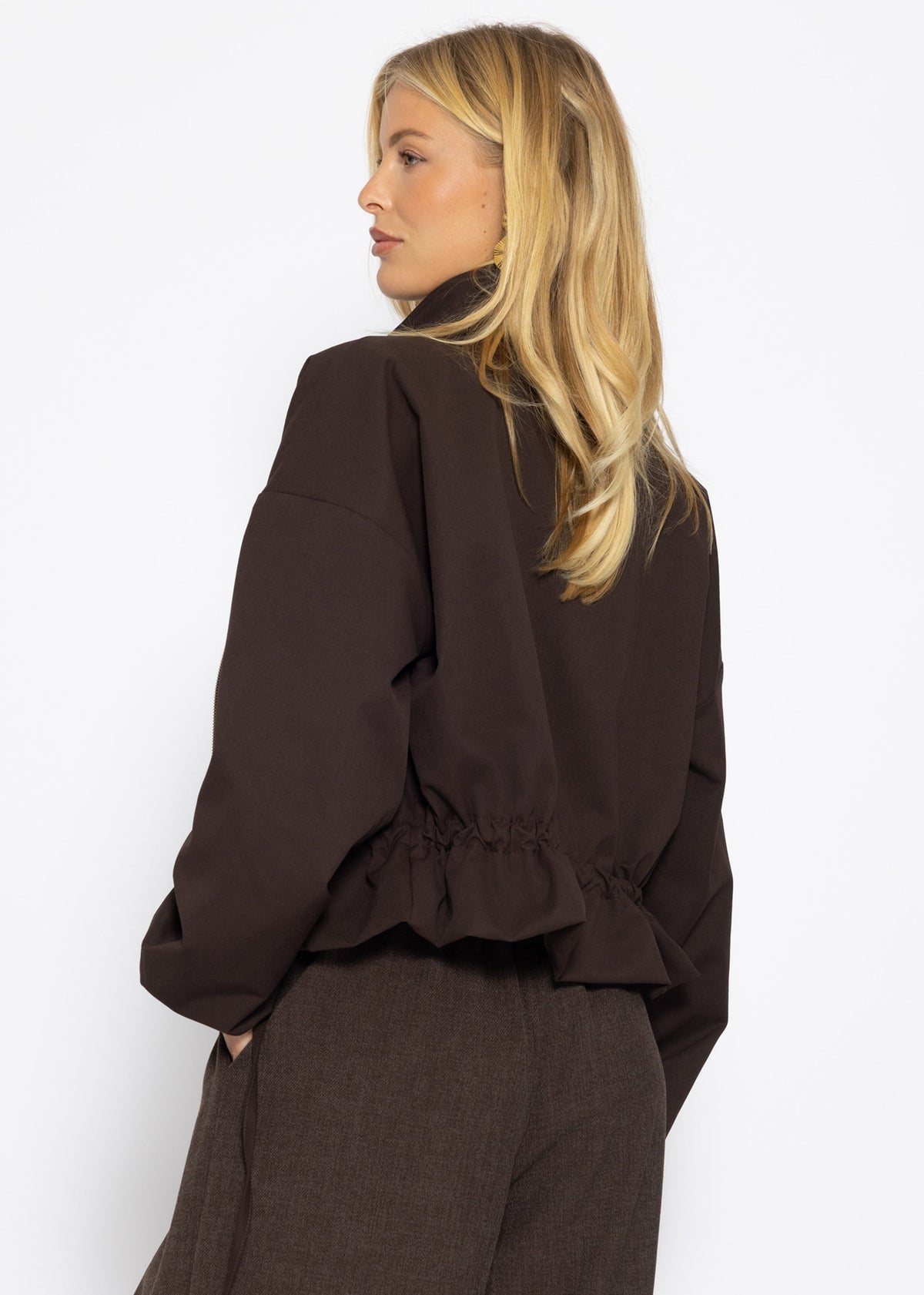 Blousonjacke mit Stehkragen - braun
