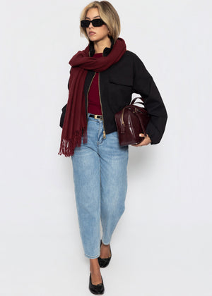 Blousonjacke mit Stehkragen - schwarz