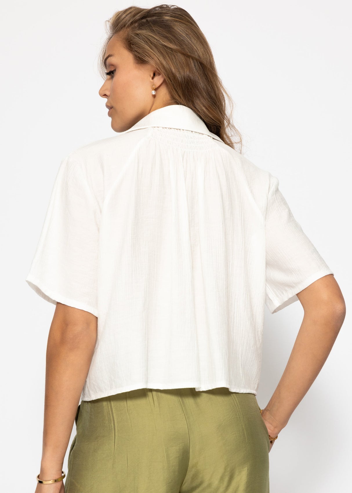 Blouse in Crincle optics - white