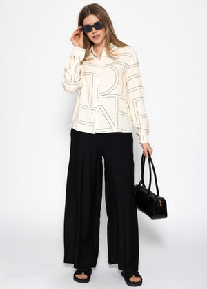 Bluse mit Print - creme