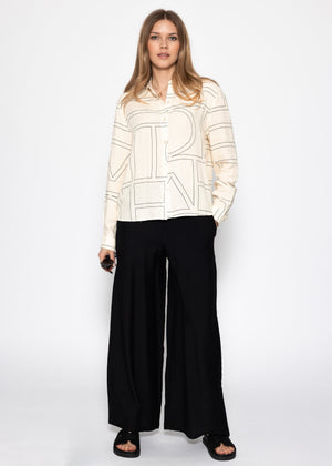 Bluse mit Print - creme