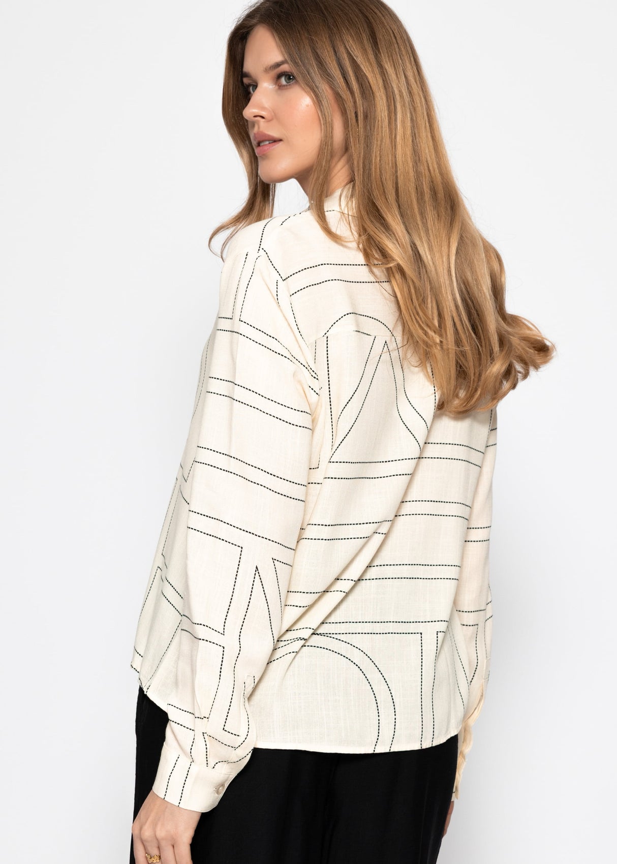 Bluse mit Print - creme