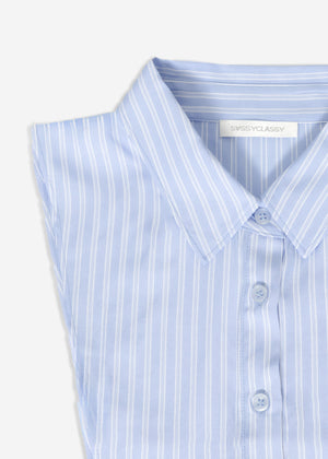 Blouse insert, striped - blue