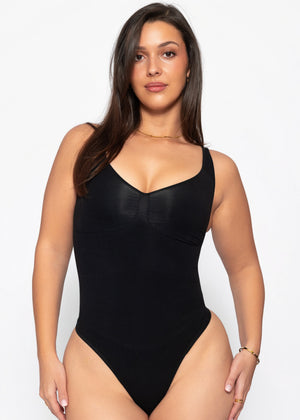 Bodysuit Sculpting Shapewear mit String - schwarz