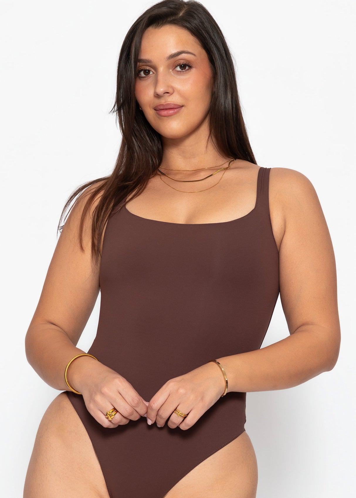Bodysuit Soft Shapewear mit String - dunkelbraun