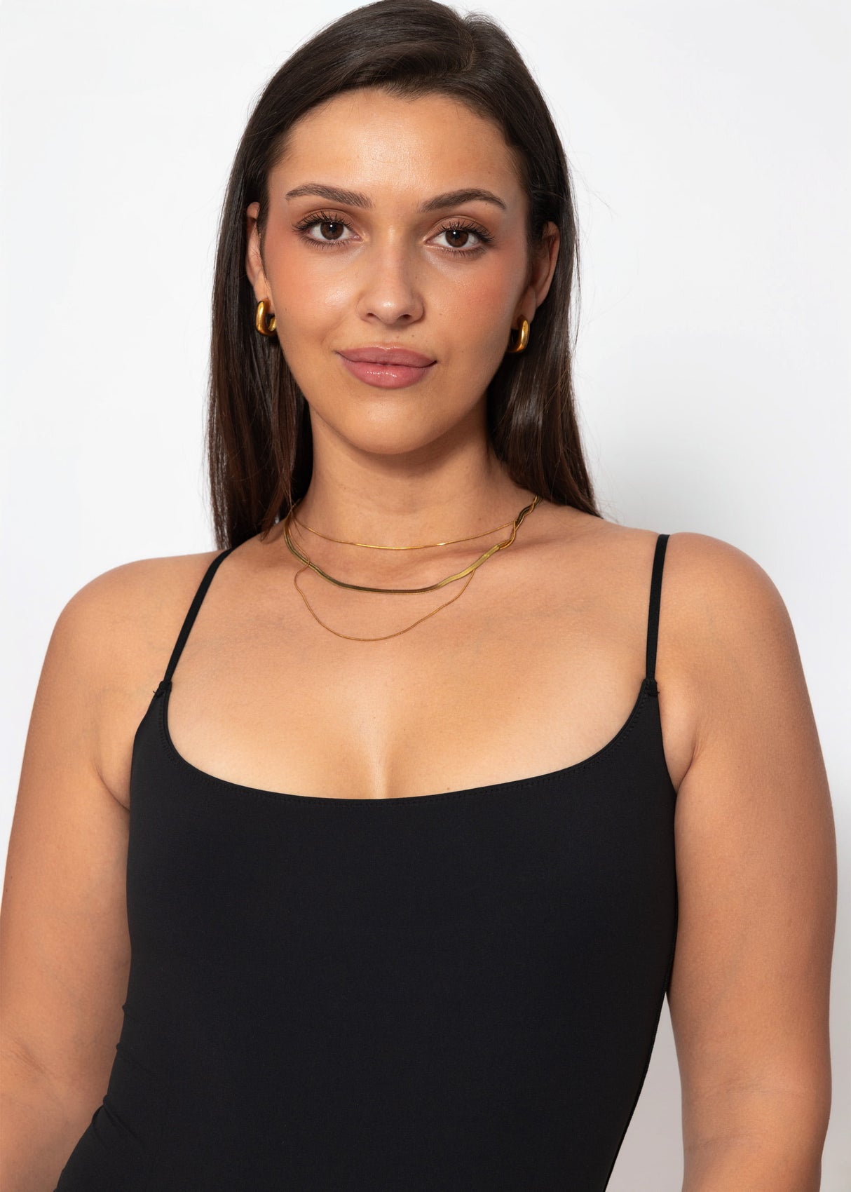 Bodysuit Soft Shapewear mit String und Spaghetti Träger - schwarz