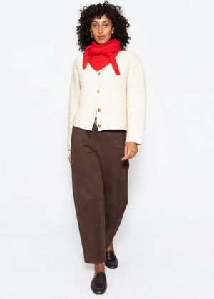 Bouclé Strickjacke - offwhite