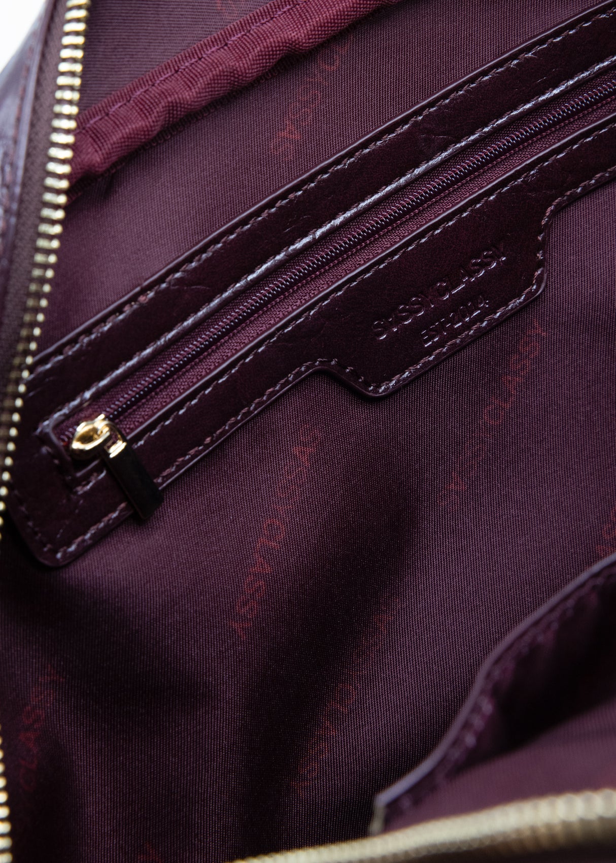 Faux leather bowling bag - burgundy