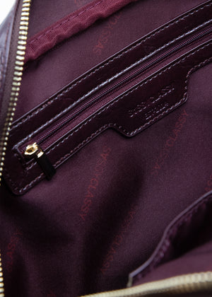 Faux leather bowling bag - burgundy