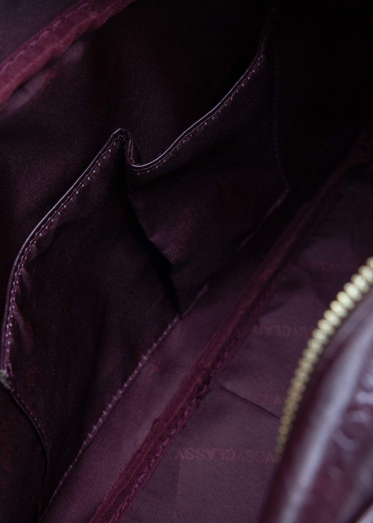 Faux leather bowling bag - burgundy