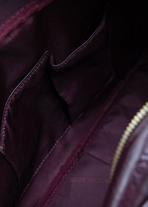 Faux leather bowling bag - burgundy