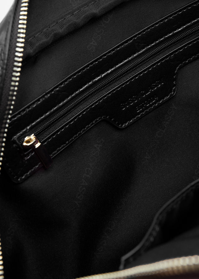 Faux leather bowling bag - black