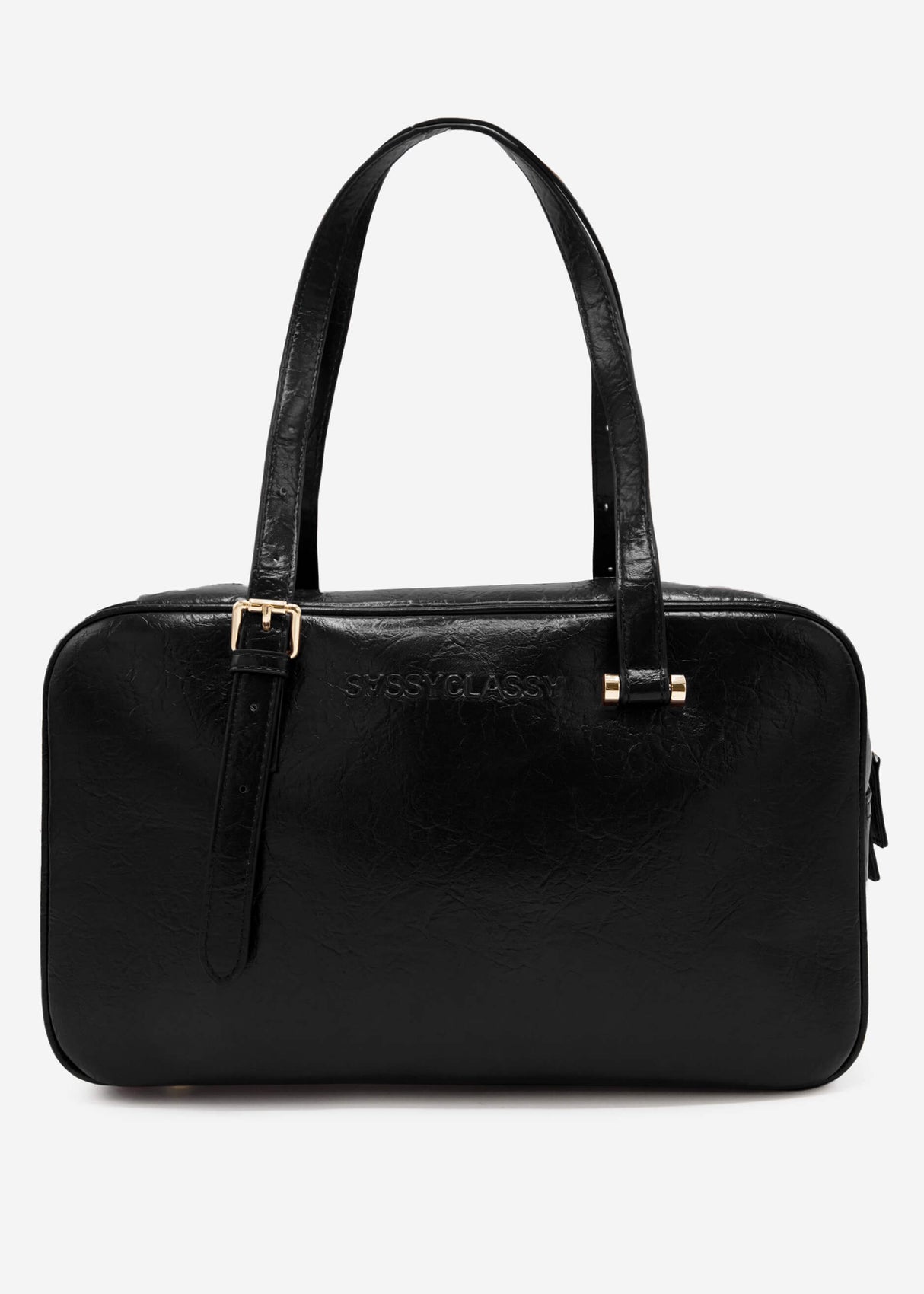 Bowlingtasche aus Kunstleder - schwarz