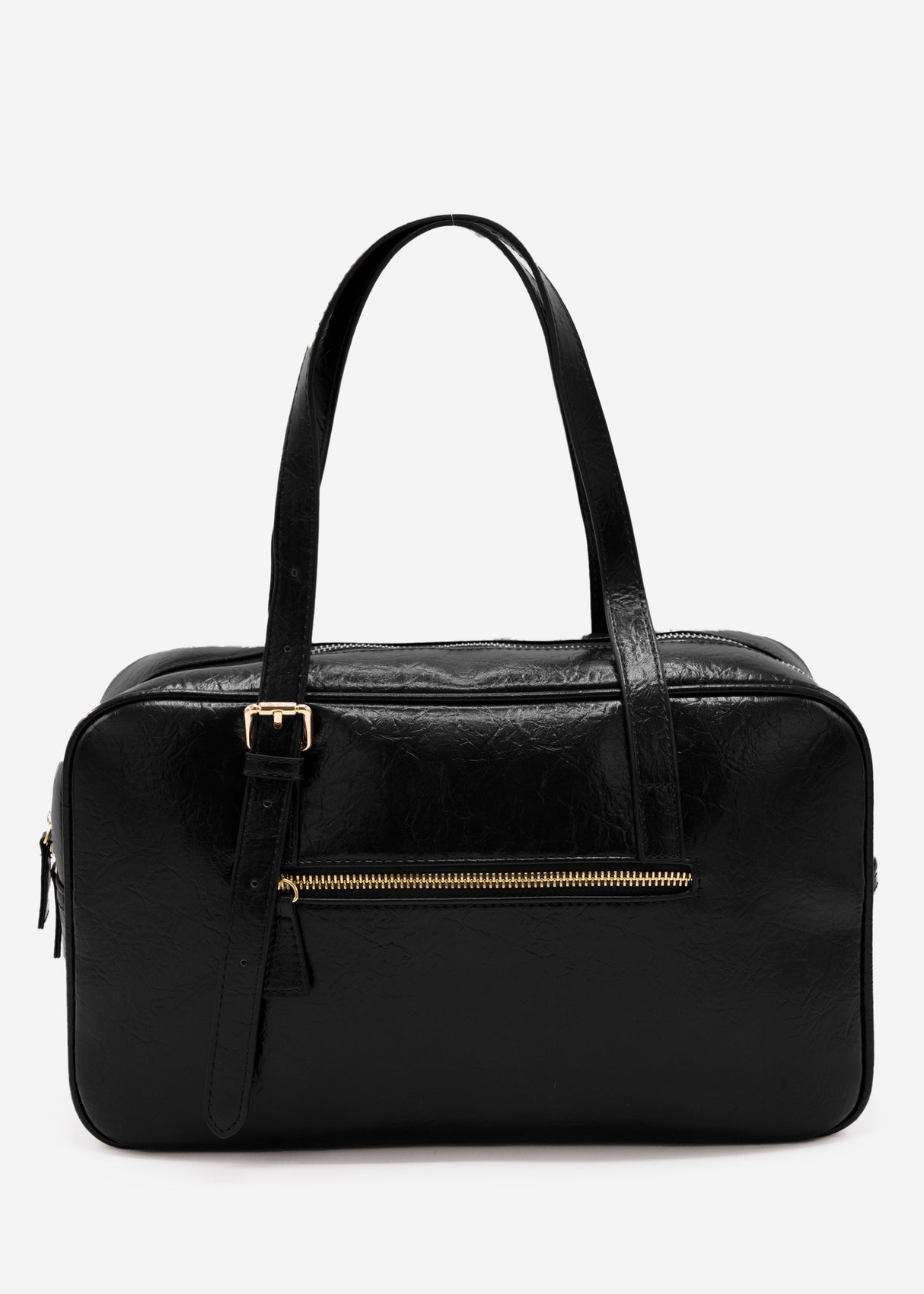 Bowlingtasche aus Kunstleder - schwarz