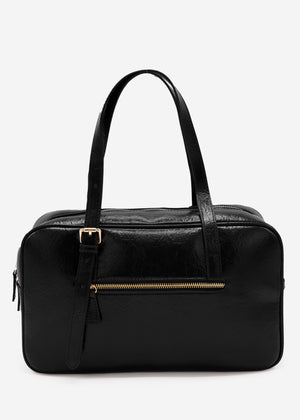 Bowlingtasche aus Kunstleder - schwarz