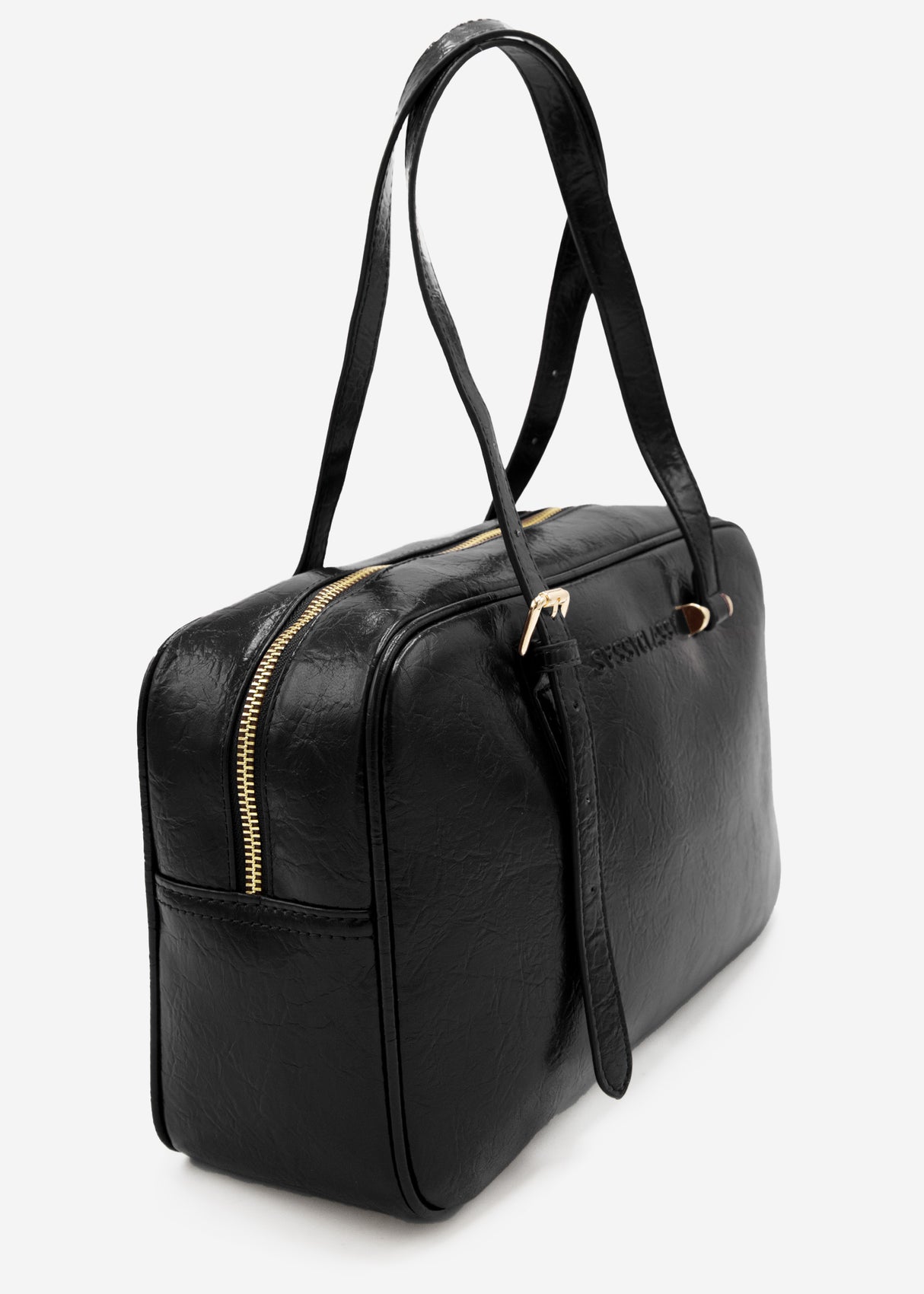 Bowlingtasche aus Kunstleder - schwarz