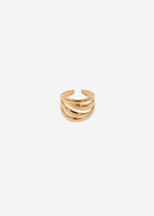 Wider, winding ring - gold
