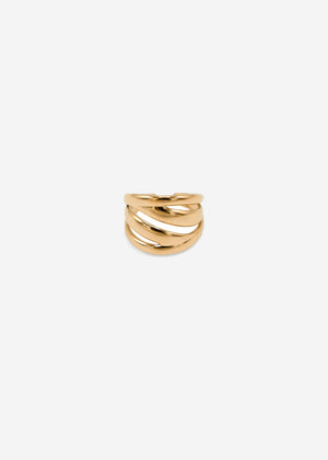 Wider, winding ring - gold
