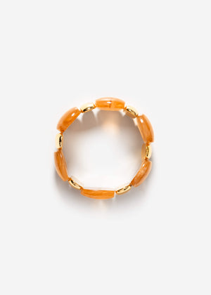 Breites Armband mit goldfarbenen Elementen - braun