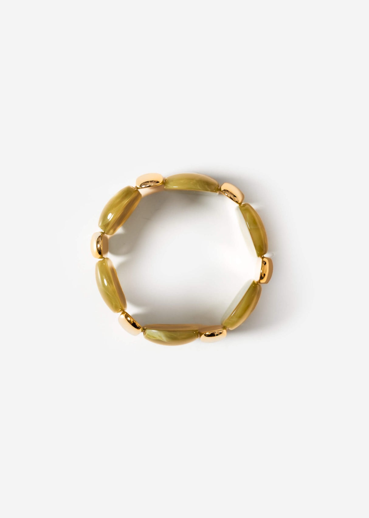 Wide bracelet with gold-colored elements - khaki
