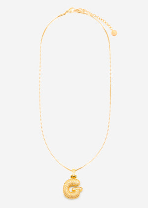 Letter necklace - G - gold