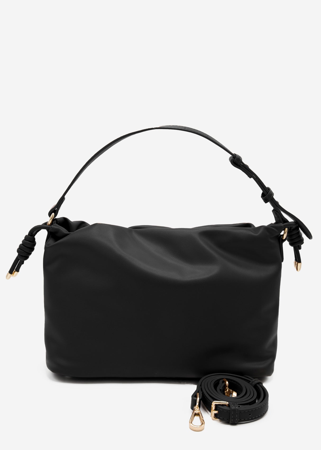 Bucket bag made of faux leather - black