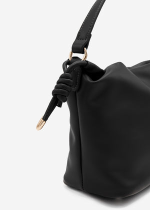 Bucket bag made of faux leather - black