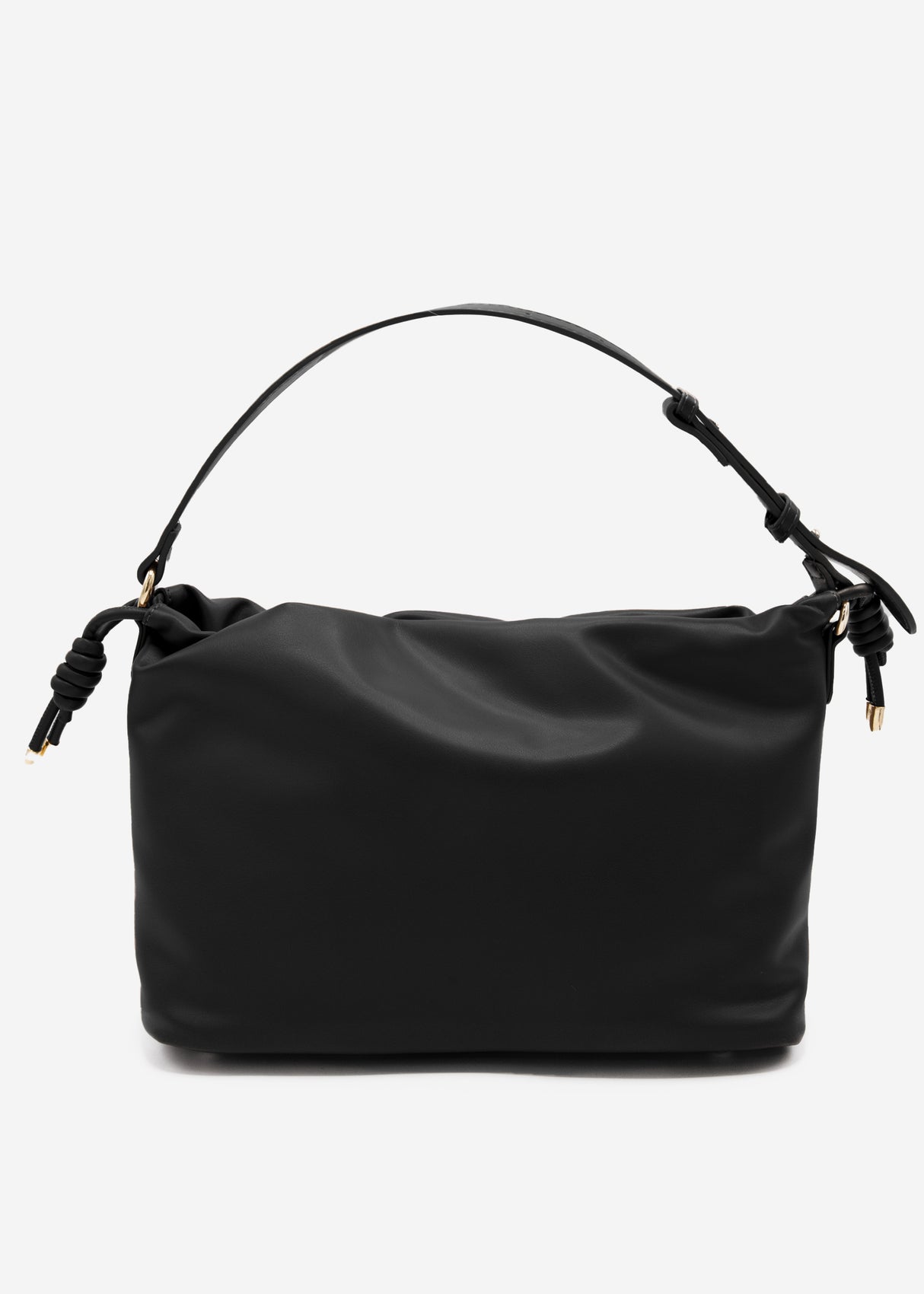 Bucket bag made of faux leather - black