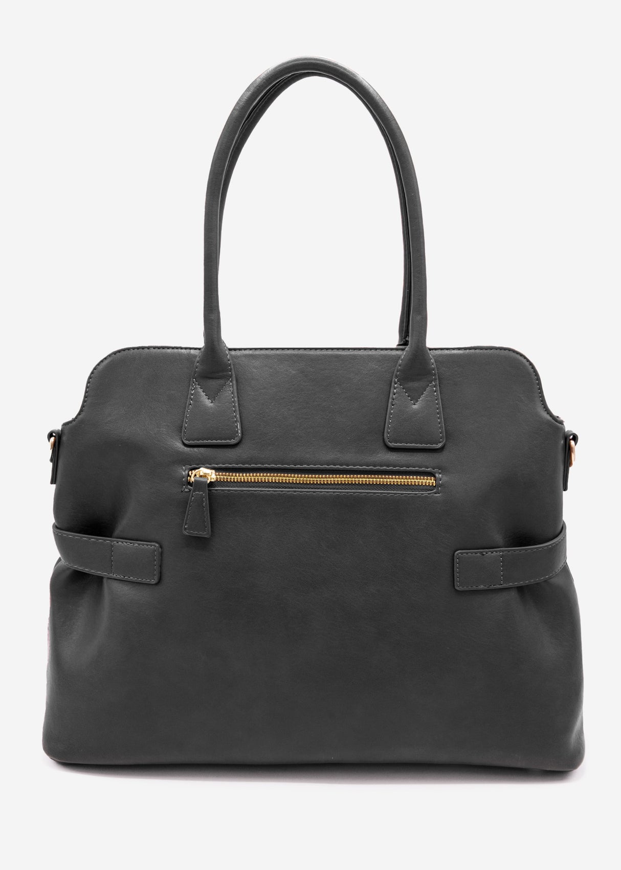 Business handbag with decorative buckle - black