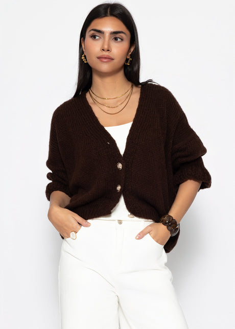 Cardigan mit 3/4-Ärmeln - braun von SASSYCLASSY