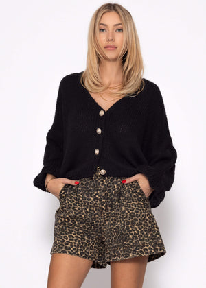 Cardigan mit 3/4-Ärmeln - schwarz
