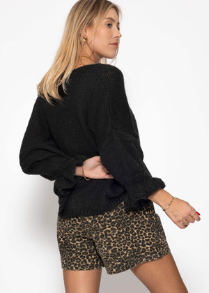 Cardigan mit 3/4-Ärmeln - schwarz