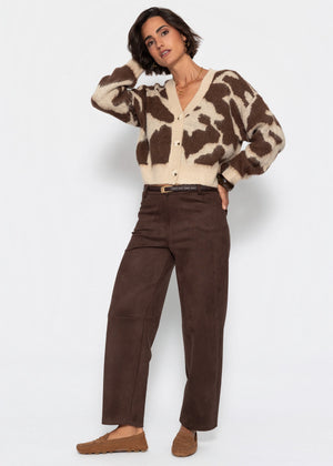 Cardigan mit Animal-Print - braun