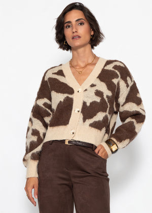 Cardigan mit Animal-Print - braun