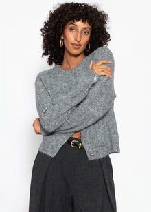 Cardigan with sequins and lurex - gray