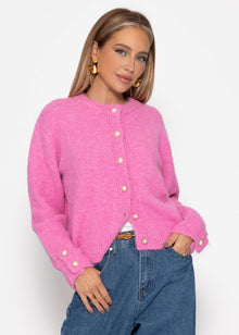 Cardigan with pearl buttons - pink