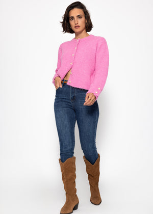 Cardigan with pearl buttons - pink