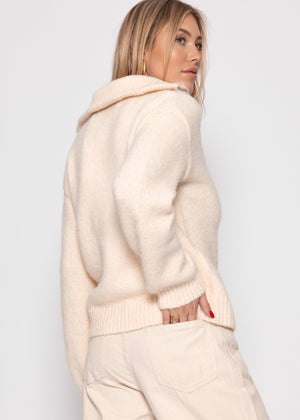 Cardigan mit Reißverschluss - offwhite