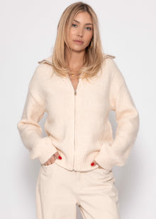 Cardigan mit Reißverschluss - offwhite
