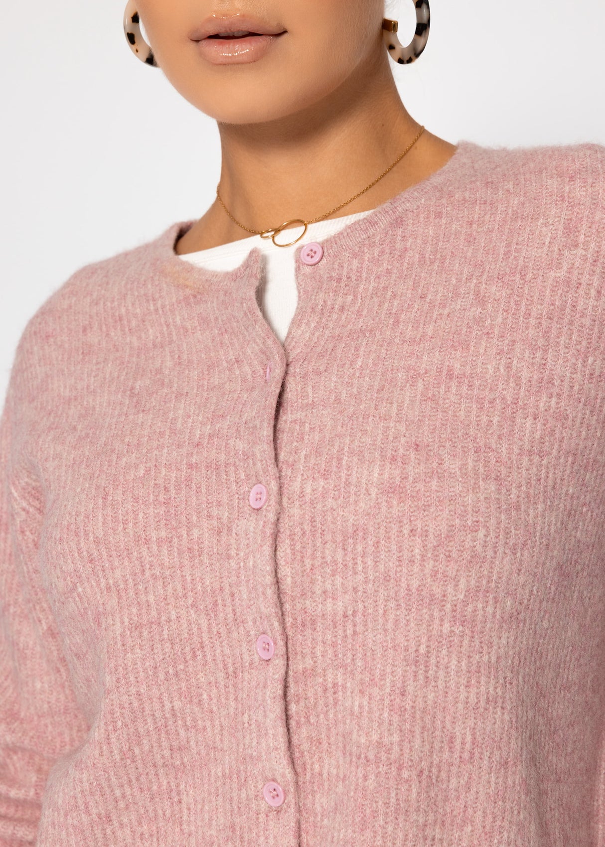 Cardigan with rib structure - altrosa