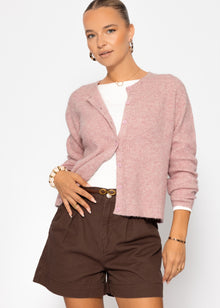 Cardigan with rib structure - altrosa