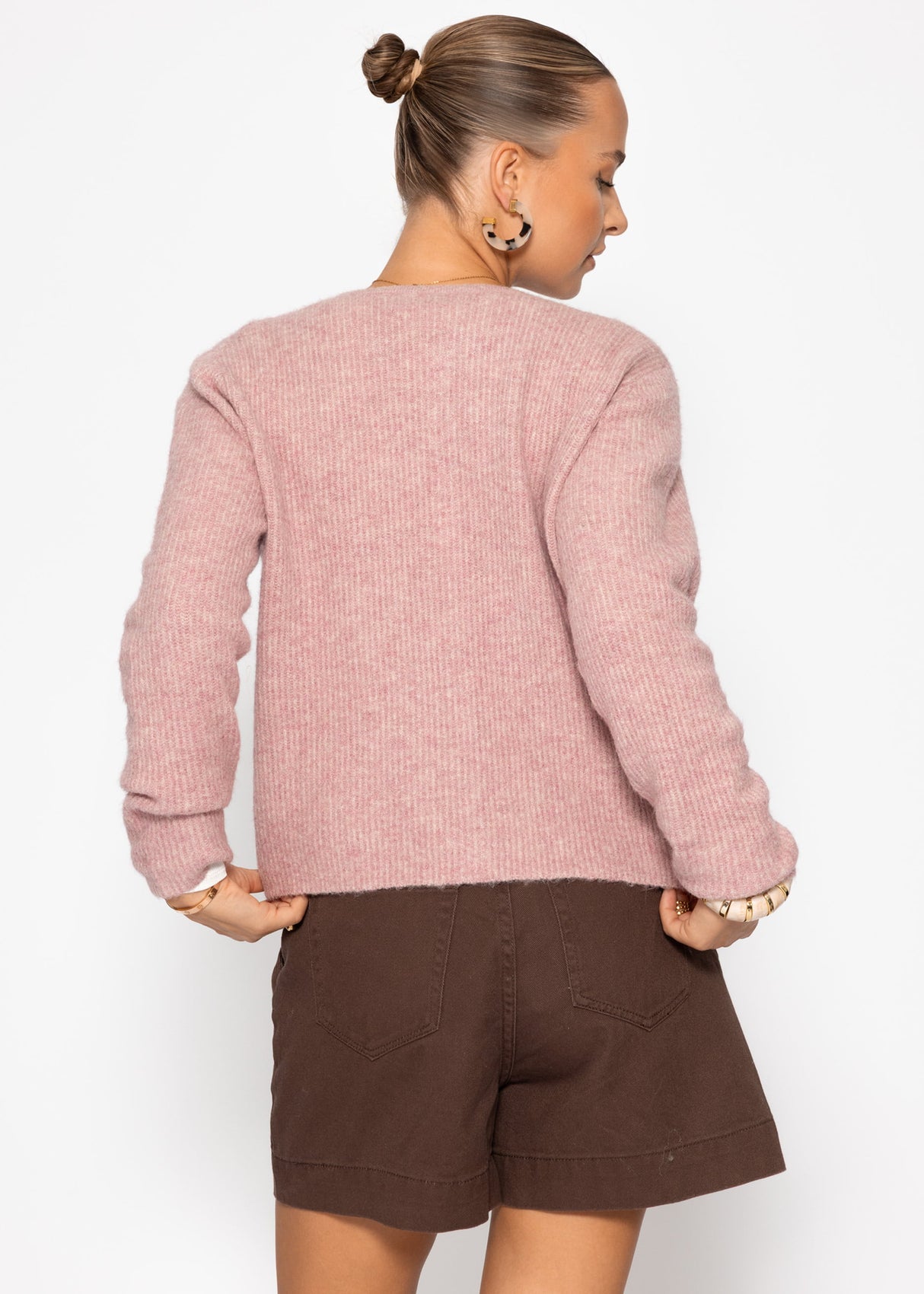 Cardigan with rib structure - altrosa