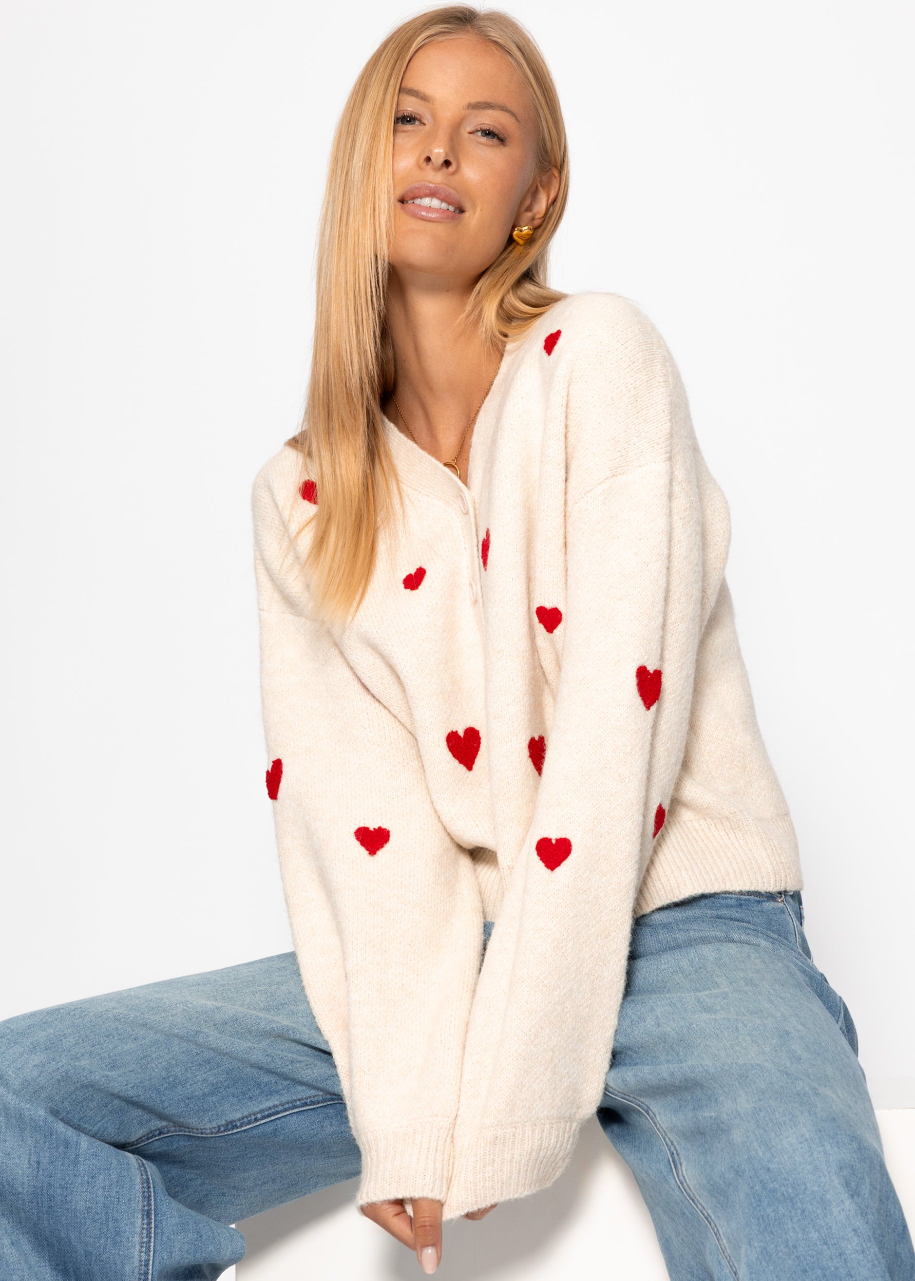 yuyu bibiy.heart  cardigan White 箱入り！ Pretty Heart Cardigan | AndyLiz