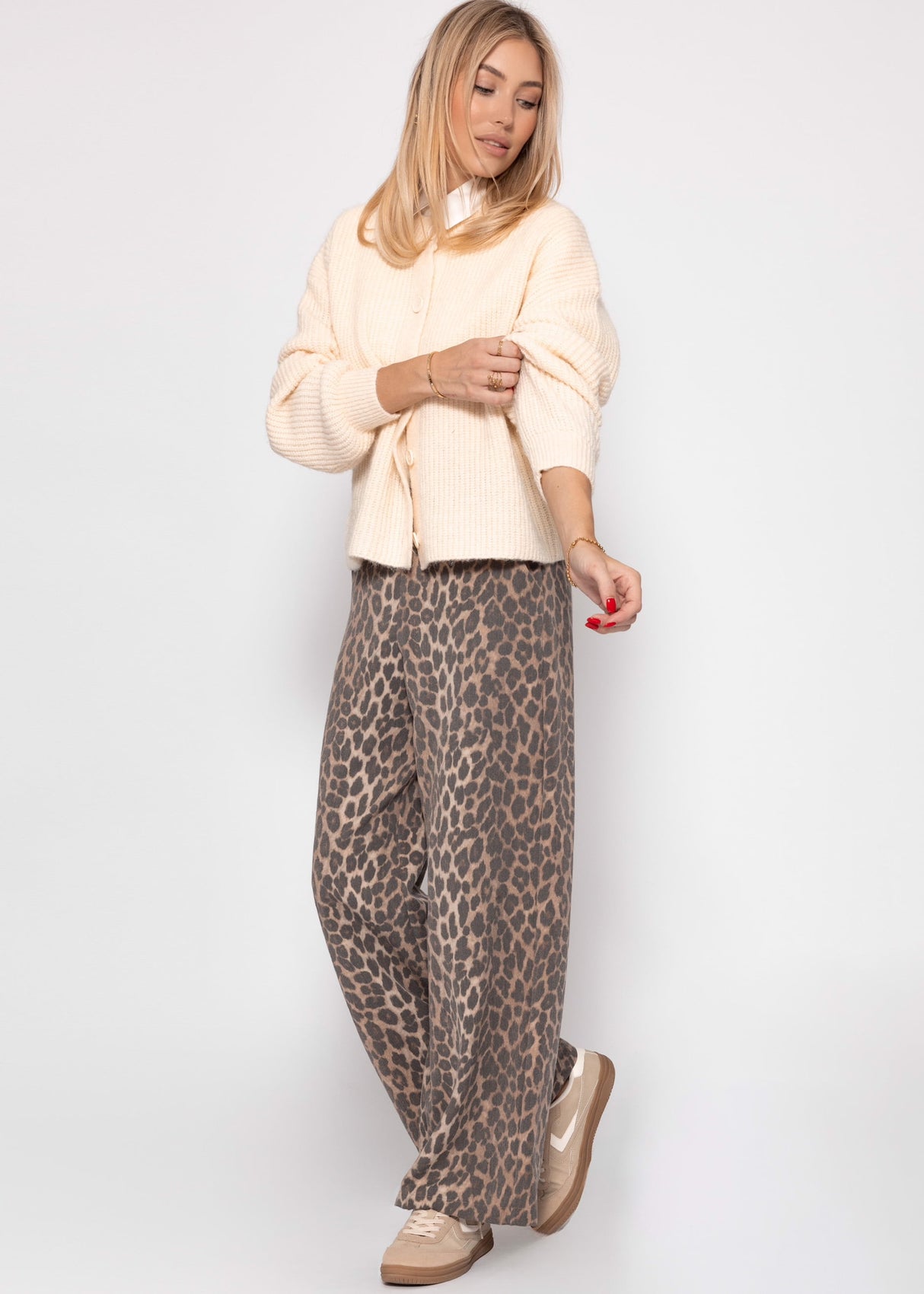 Cardigan mit Rundhalsausschnitt - offwhite