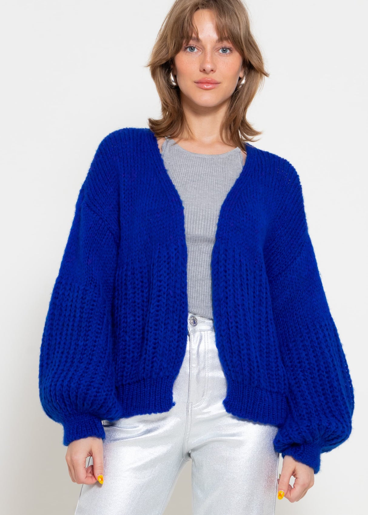 Cardigan with structure - royal blue