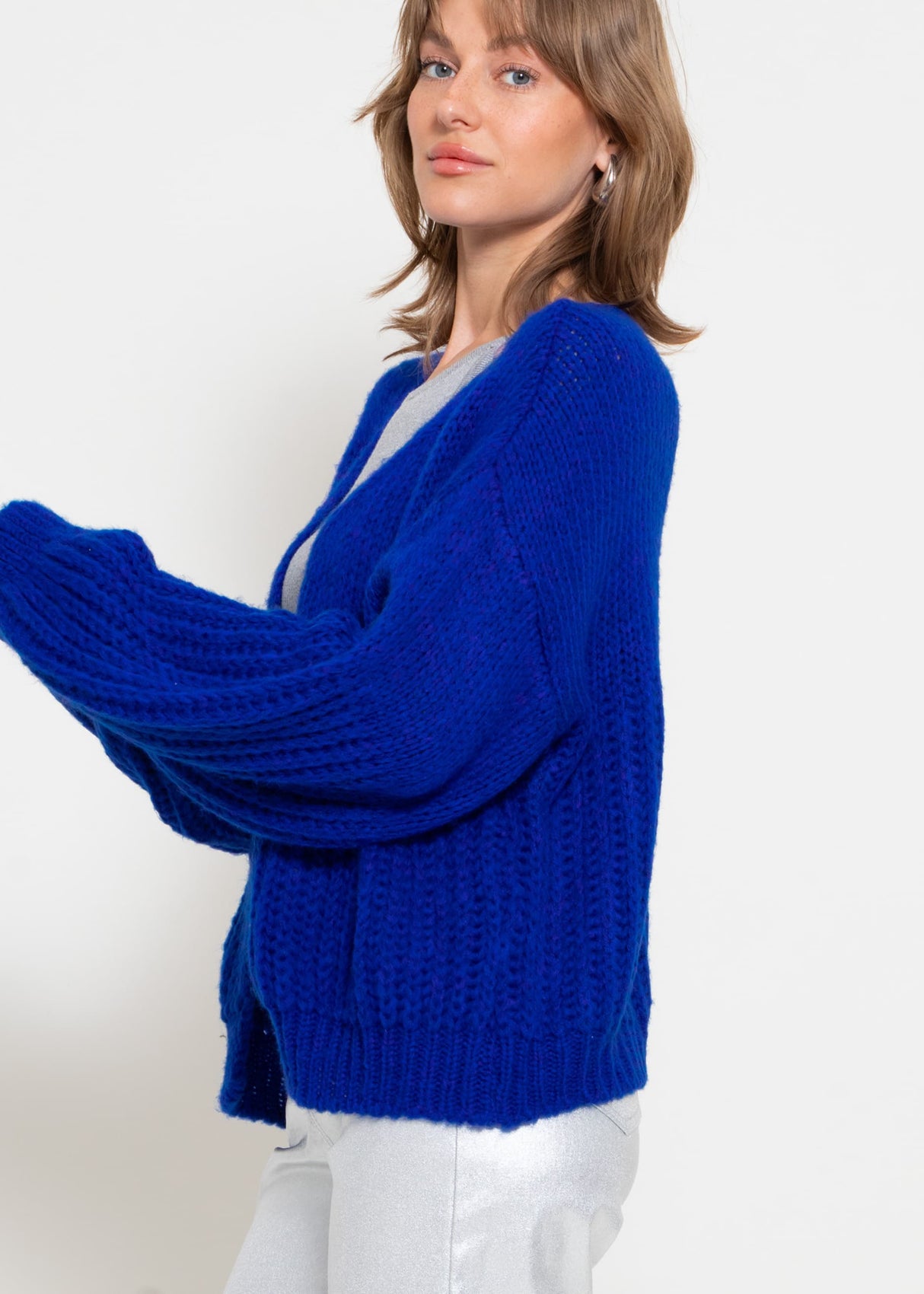 Cardigan with structure - royal blue